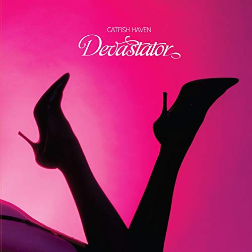 CD cover for “Devastator” by Catfish Haven, featuring legs in heels.