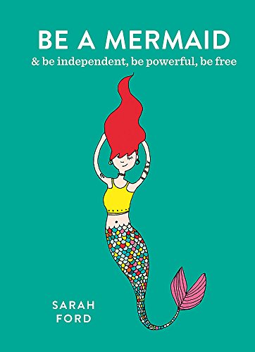Book cover featuring a cartoon mermaid with red hair and multicolored tail on teal background.