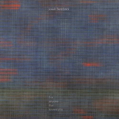 Vinyl album cover with abstract blue grid and white text.
