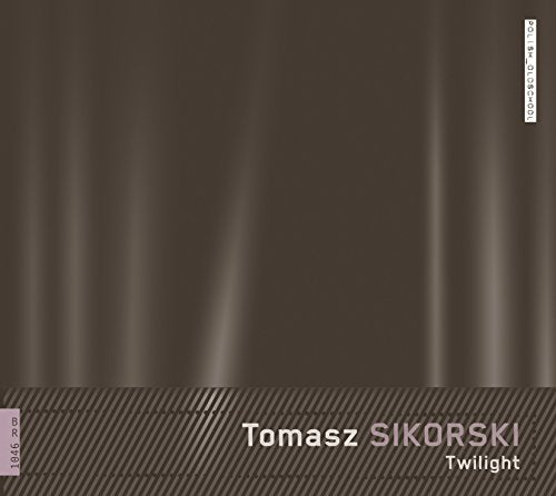 CD cover for Tomasz Sikorski’s “Twilight” with abstract brown and purple stripes.