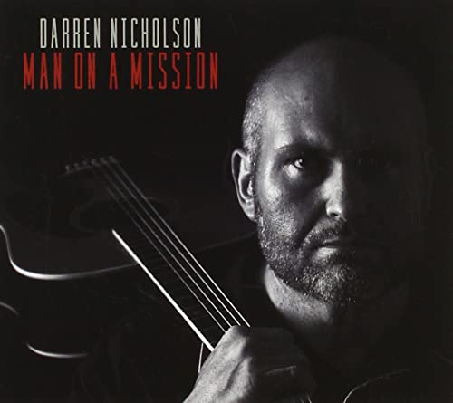 CD cover featuring a black and white portrait of Darren Nicholson with a guitar.