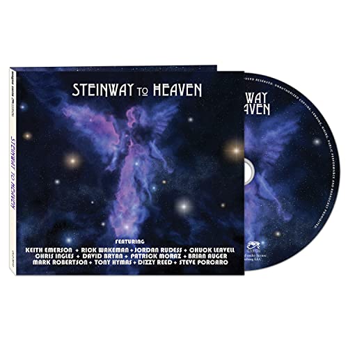 CD case and disc for "Steinway to Heaven," featuring an angelic figure.