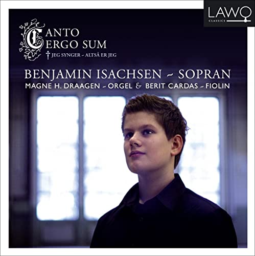 CD cover featuring a portrait of Benjamin Isachsen, a young male soprano.