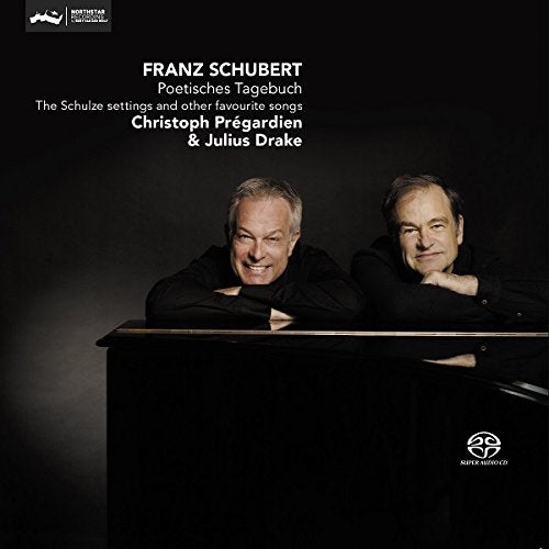 CD cover featuring two men leaning on a piano with Schubert's name above.