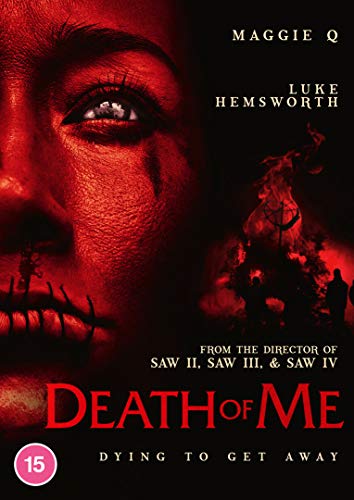 DVD cover for "Death of Me" with a woman's face and red tone.