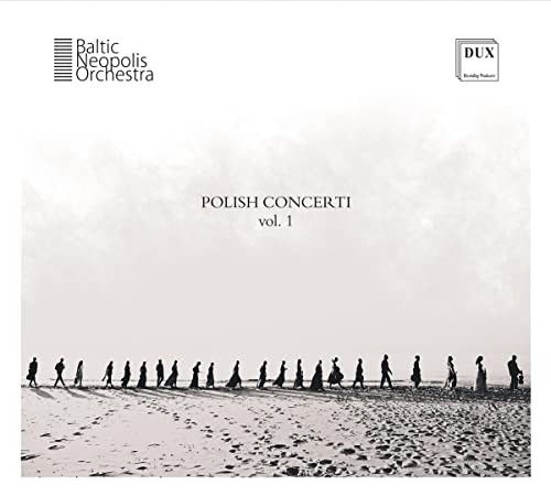 CD cover: silhouetted figures walking on a beach, text “Polish Concerti Vol. 1”.