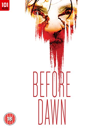 “Before Dawn” Blu-ray cover with distressed face and red paint effect.