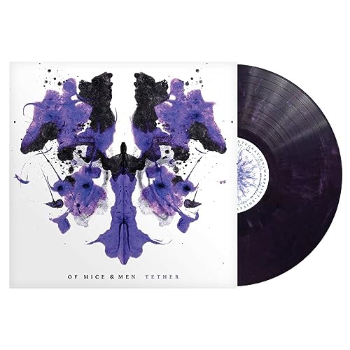 Of Mice & Men" album "Tether" vinyl record with purple inkblot cover art.