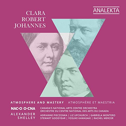 CD cover featuring portraits of Clara, Robert, and Johannes Schumann.