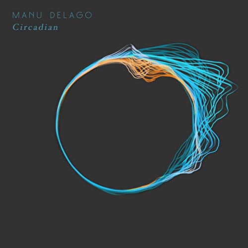 CD cover for Manu Delago’s “Circadian” featuring abstract blue and orange lines.