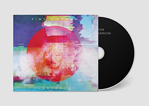 Ladytron’s “Time’s Arrow” CD with abstract red and blue cover art.