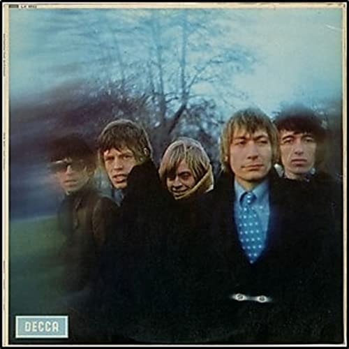 The Rolling Stones album cover, four men in coats, wintry background.
