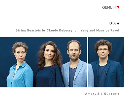 "CD cover featuring four musicians in blue attire against a blue background."
