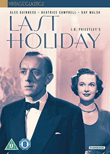 DVD cover for "Last Holiday" featuring Alec Guinness and Beatrice Campbell.