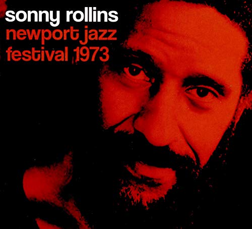 Close-up portrait of Sonny Rollins with red and black coloring.