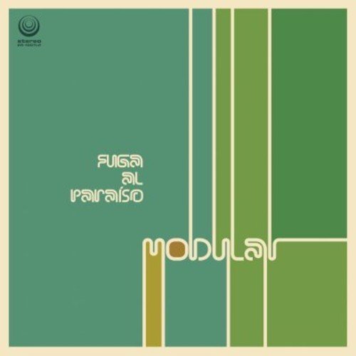 A green vinyl record cover with vertical stripes and stylized text.