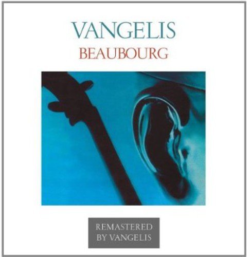 "CD cover with blue-toned image of a guitar and ear against a white background."