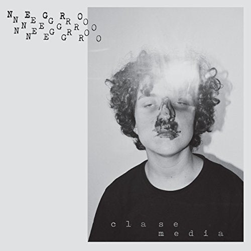 Black and white album cover with a portrait and text "Negro Clase Media".