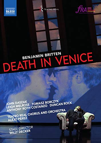 DVD cover for "Britten: Death in Venice" with man sitting in a chair.
