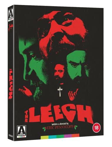 Leech" Blu-ray cover: three faces in red, green, and black with a cross.