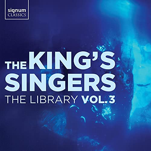 CD cover for The King's Singers: The Library Vol. 3, blue tones.