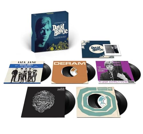 David Bowie vinyl box set with records and portrait packaging.