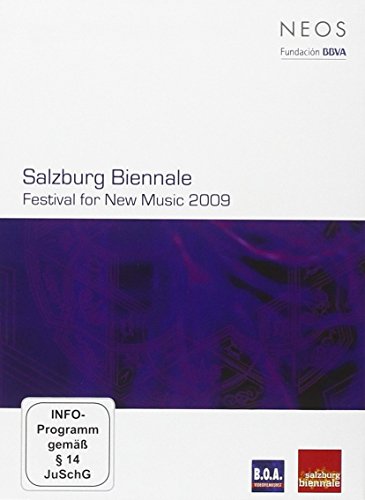 DVD cover for Salzburg Biennale 2009, featuring a white and purple design with logos.