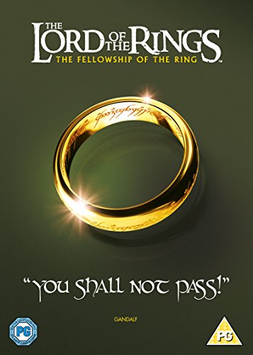 DVD cover for "The Lord of the Rings: The Fellowship of the Ring" with characters and horses.