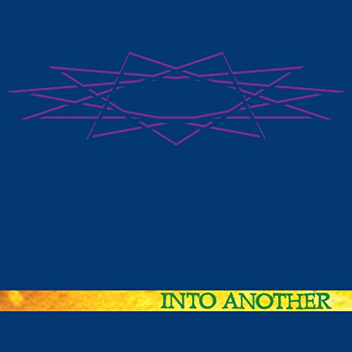Album cover: blue background with abstract purple lines and yellow text.