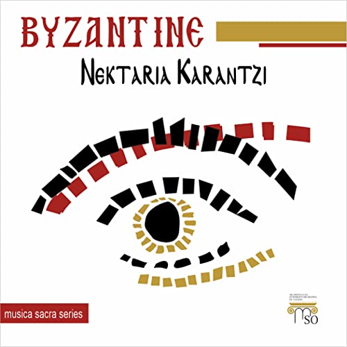 CD cover for Nektaria Karantzi’s “Byzantine” album, featuring an abstract eye.