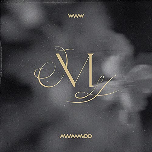 Mamamoo âWawâ CD cover: abstract smoky background with golden lettering.