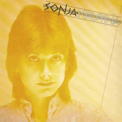 Close-up portrait of Sonja Kristina with golden-yellow lighting and text.