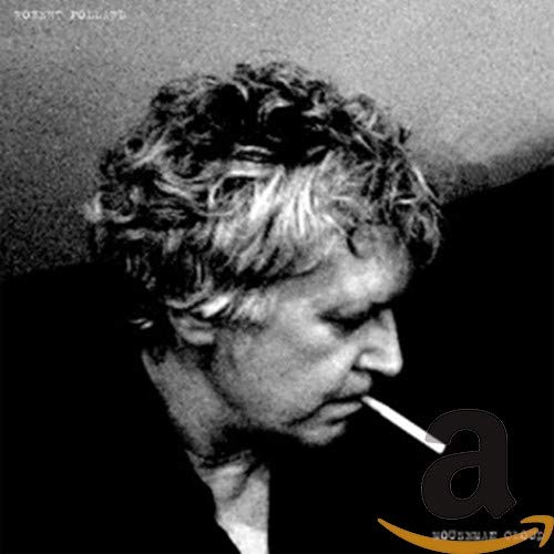 Black and white portrait of Robert Pollard with a cigarette.