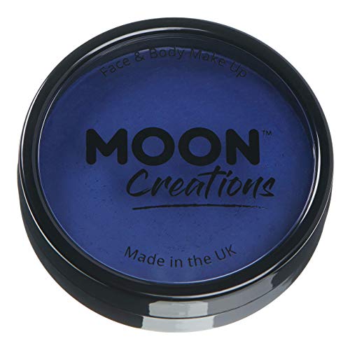 Pro Face & Body Paint Cake Pots by Moon Creations - Dark Blue - Professional Water Based Face Paint Makeup for Adults, Kids - 36g
