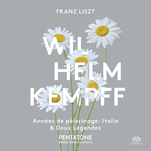 The alt text for the image is: "CD cover with daisies and white text on grey background."