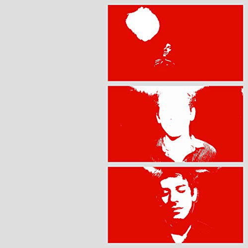 Red album cover with a white, stylized portrait of a man.