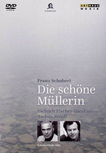 DVD cover for "Schubert: Die Schone Mullerin" with foggy river scene and two men's portraits.