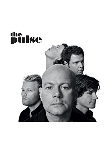 Black and white album cover with five men's faces, one in the foreground.