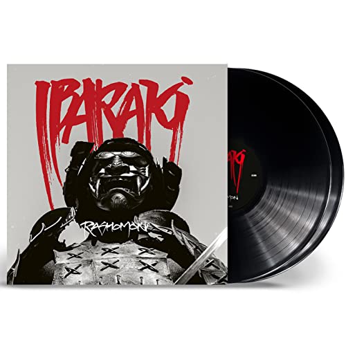 Vinyl record with album cover featuring a masked samurai warrior.
