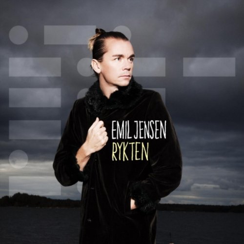 Jensen Emil album cover: man in black coat against cloudy sky.