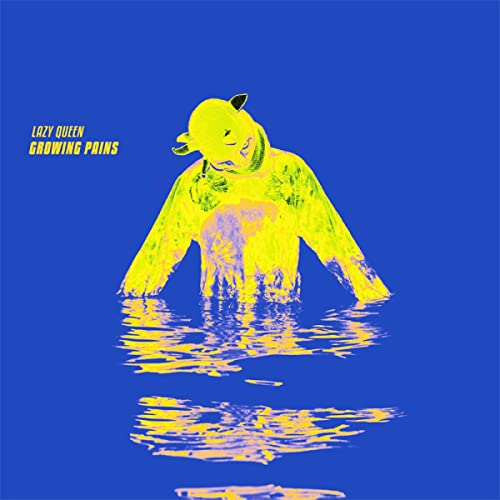 CD cover: person in yellow dinosaur costume reflected in water.