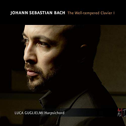 CD cover featuring a portrait of Luca Guglielmi, harpsichordist.