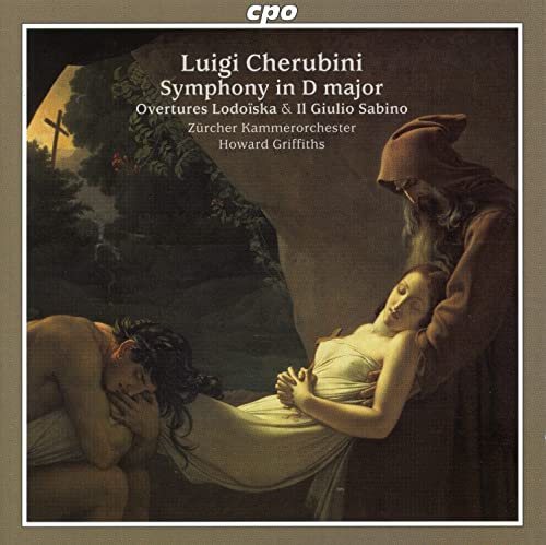CD cover for Luigi Cherubini’s Symphony in D, featuring classical artwork.