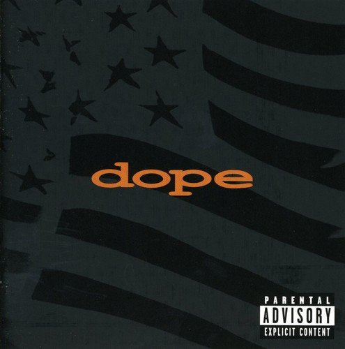 CD cover for Dope’s “Felons & Revolutionaires” with distressed American flag.