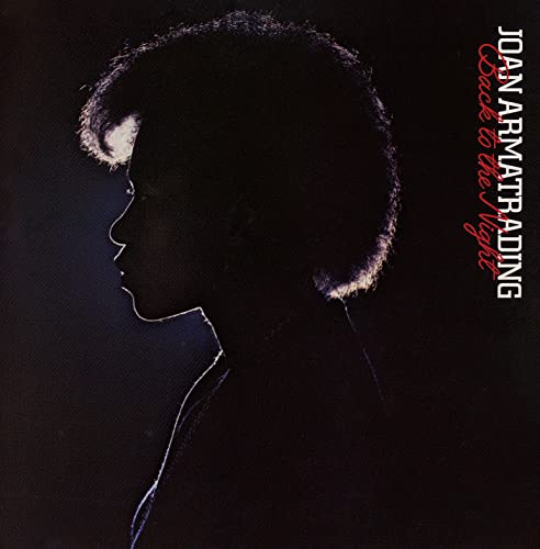 Silhouette profile of Joan Armatrading against a black background with album title text.