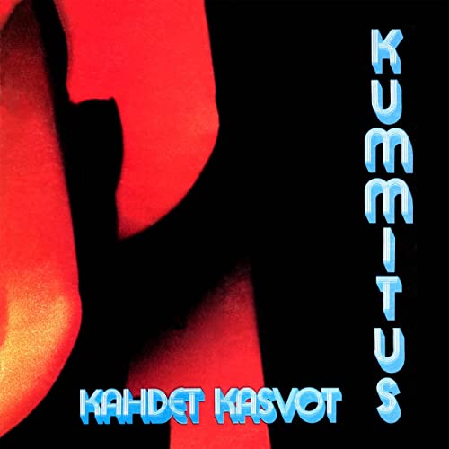 CD cover with a red shape, blue text reading "Kummitus" and "Kahdet Kasvot".