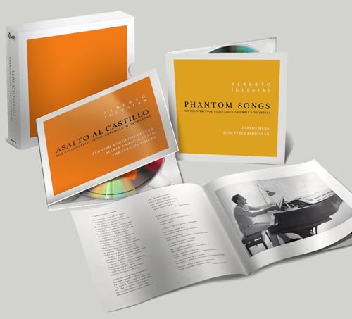 CD case and booklet for Alberto Iglesias’ “Phantom Songs / Asalto Al Castillo.”