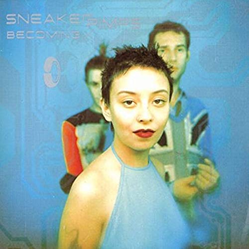 Three band members posing against a blue background with the album title text overlay.