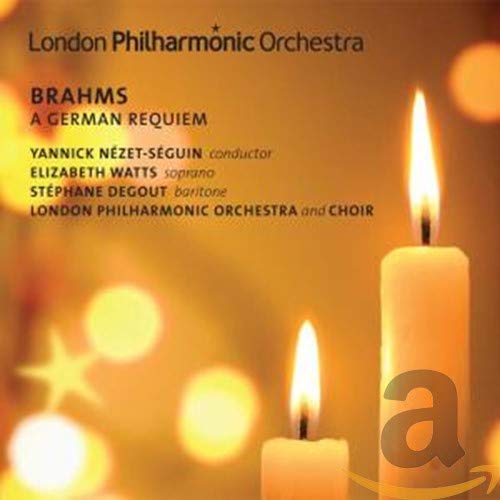 CD cover for Brahms’ “A German Requiem” with candles.