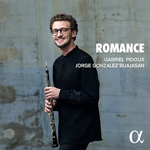 CD cover featuring a man with an oboe and the title "Romance.